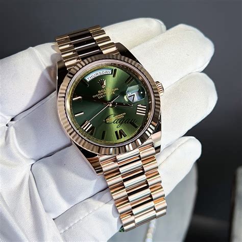 rolex president olive dial|Rolex day date watch.